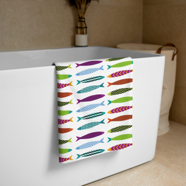 Sardines pattern towel for the bathroom or the beach