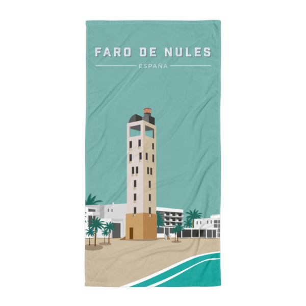 Faro de Nules – Spain. Stand out of the crowd on the beach or give your bathroom a vibrant look and wrap yourself up with this super soft and cozy all-over sublimation towel.