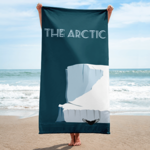 Blue Arctic towel for the beach or the bathroom